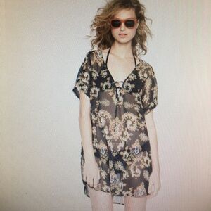 JCrew Golden paisley tunic